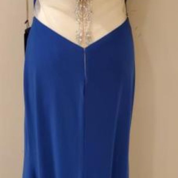 BICICI & COTY CRYSTAL AND PEARLS BEADED GOWN DRESS Sz Women's Large - Picture 4 of 9